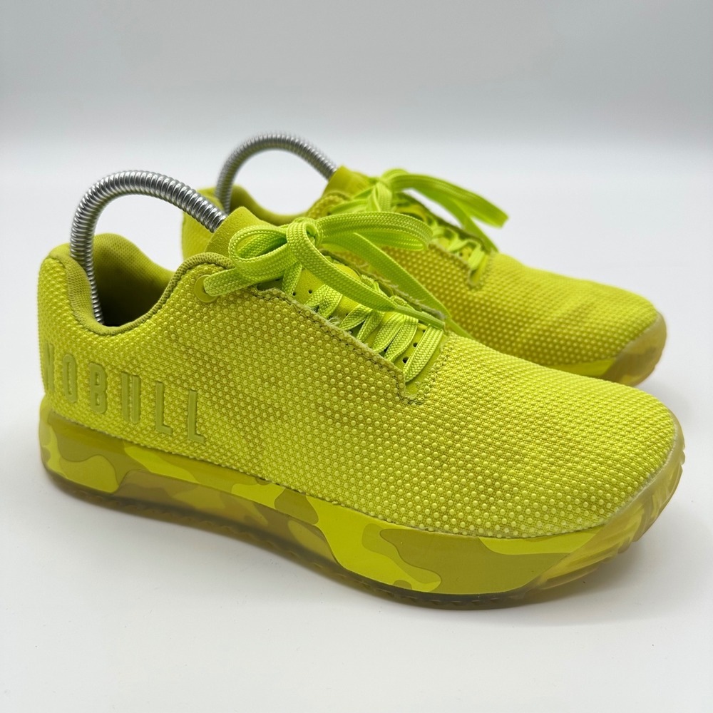 NOBULL SuperFabric Trainer Neon YellowCamo Mens 7 Womens 8.5 Cross Training Shoe